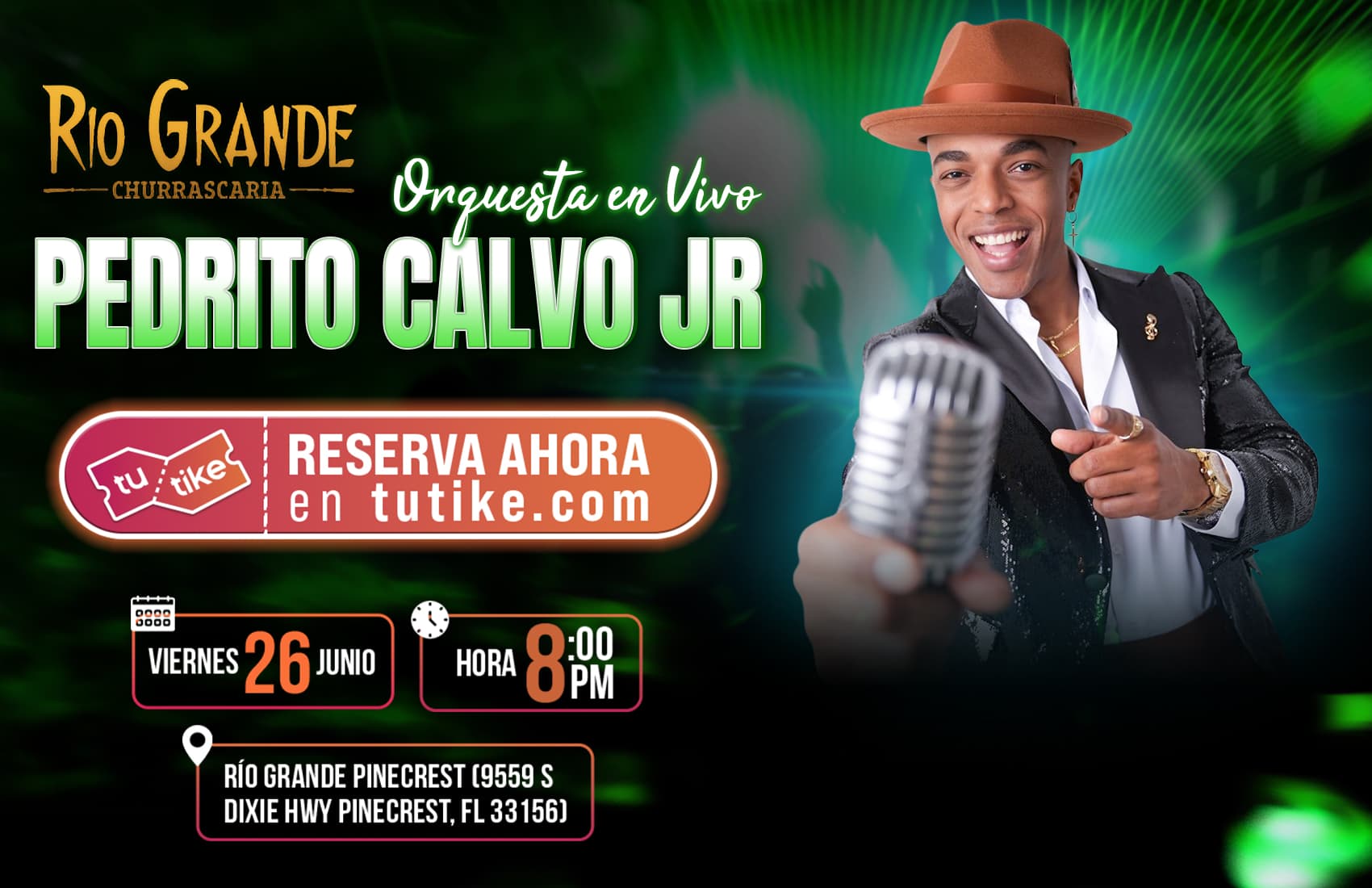🎤Pedrito Calvo Jr. y su Orquesta en Pinecrest banner