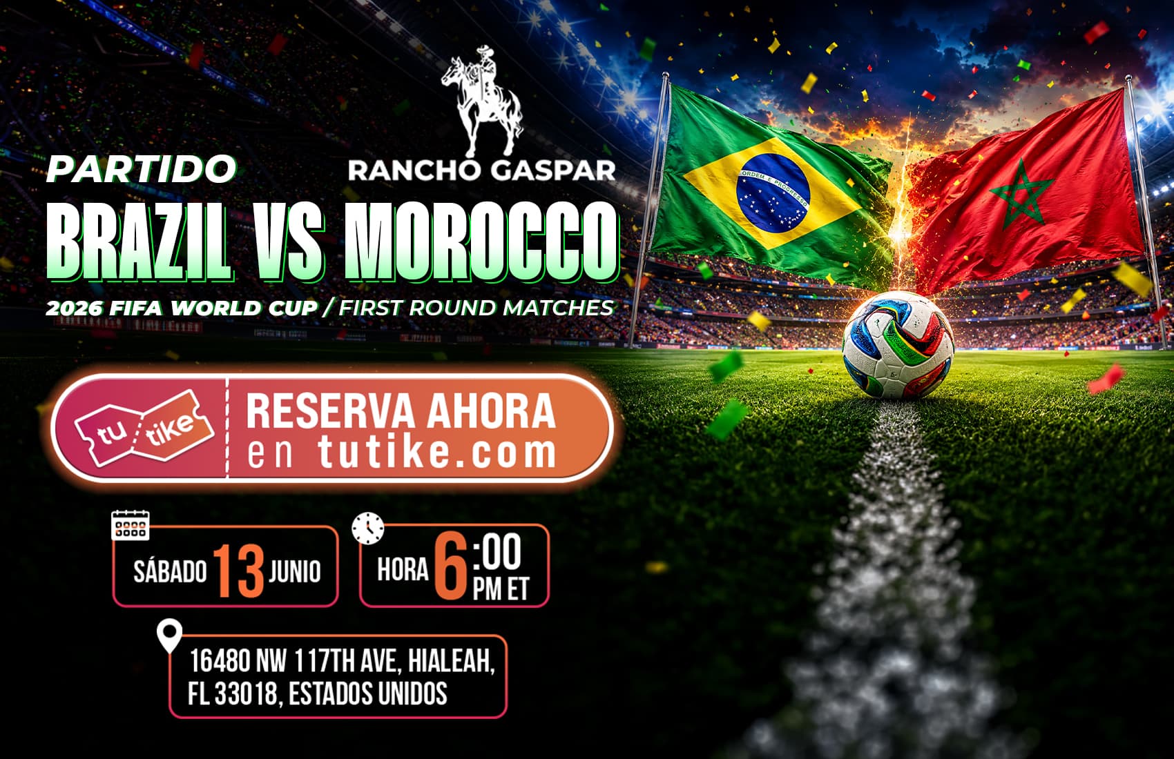 BRAZIL Vs MOROCCO en Rancho Gaspar banner