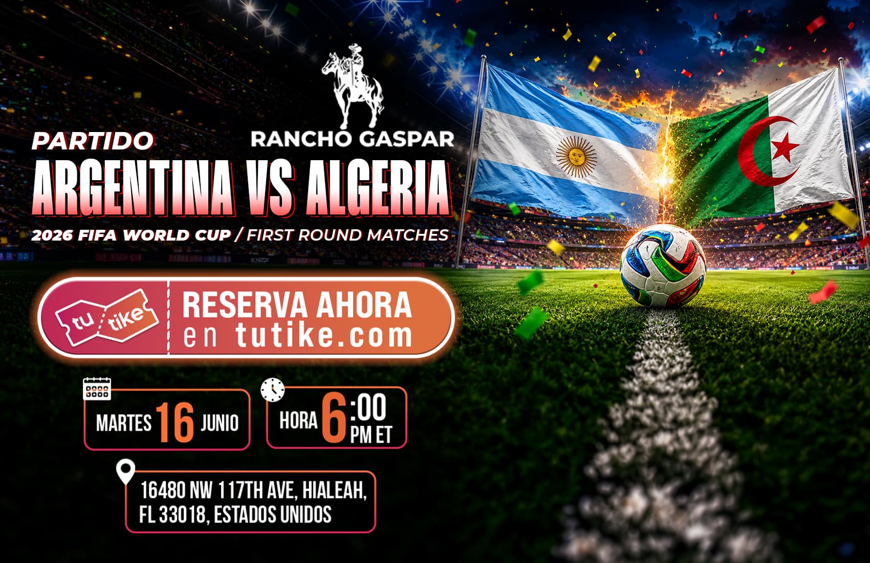 ARGENTINA Vs ALGERIA en Rancho Gaspar banner